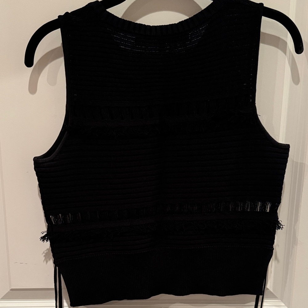 NWOT RACHEL Rachel Roy Ribbed Black Top - Picture 3 of 4
